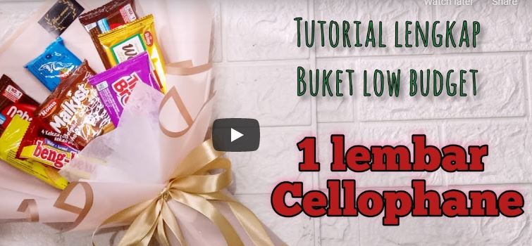 Tutorial lengkap buket low budget 1 lembar cellophane